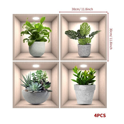 Stylish Wall Artificial Plant Decals