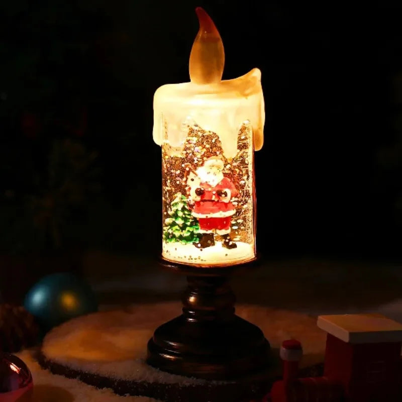 Frosted Glass Holiday Candle Lamp