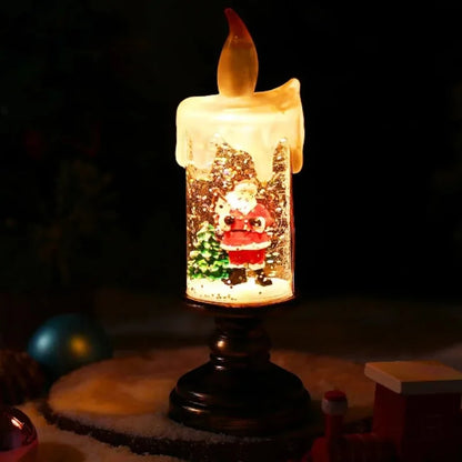 Frosted Glass Holiday Candle Lamp