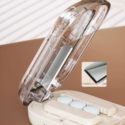 Portable Compact Pill Box Cutter Container