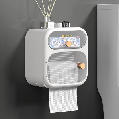 Space-Saving Bathroom Toilet Paper Holder Storage Box