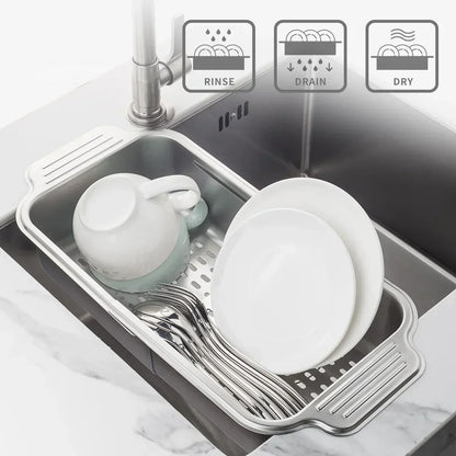 Space Saving Stainless Steel Sink Veggie Strainer Basket