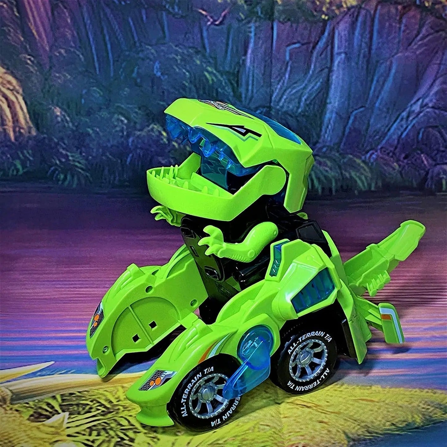 Cool LED Remote Control Dinosaur Toy Car