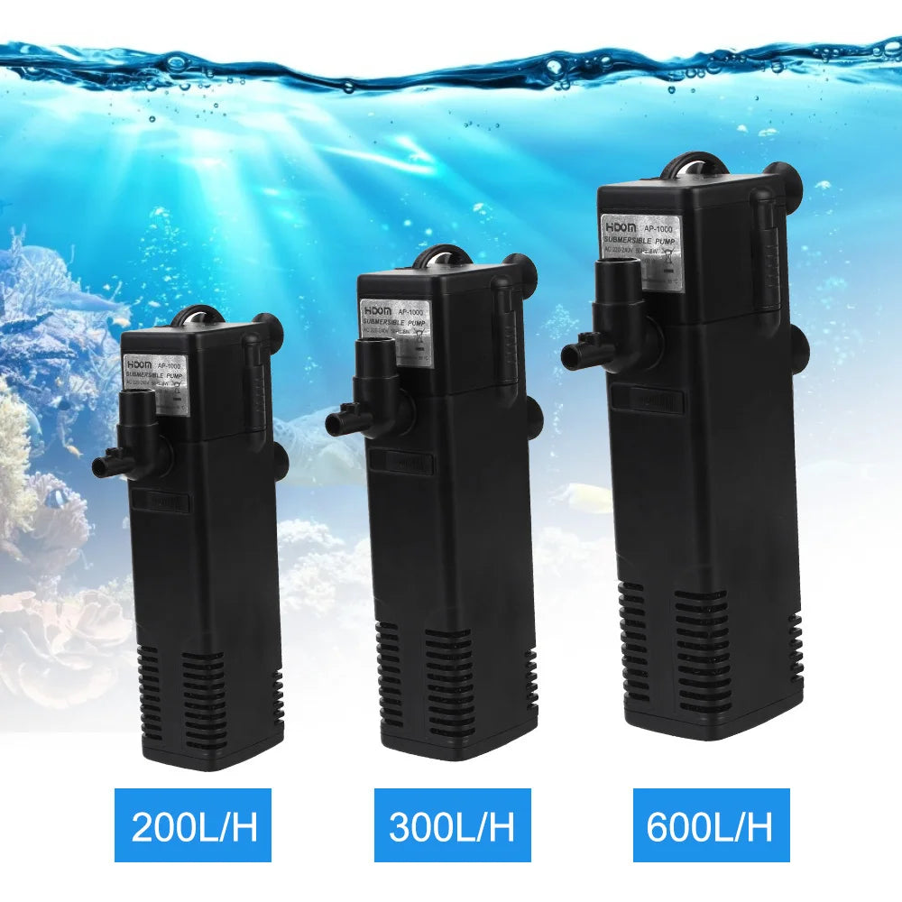 Compact Aquarium Water Pump with Filter & Aerator