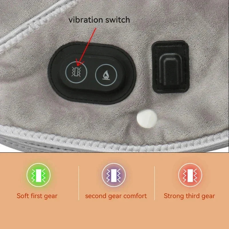 Cozy Heated Massage Pillow with USB Vibration Therapy