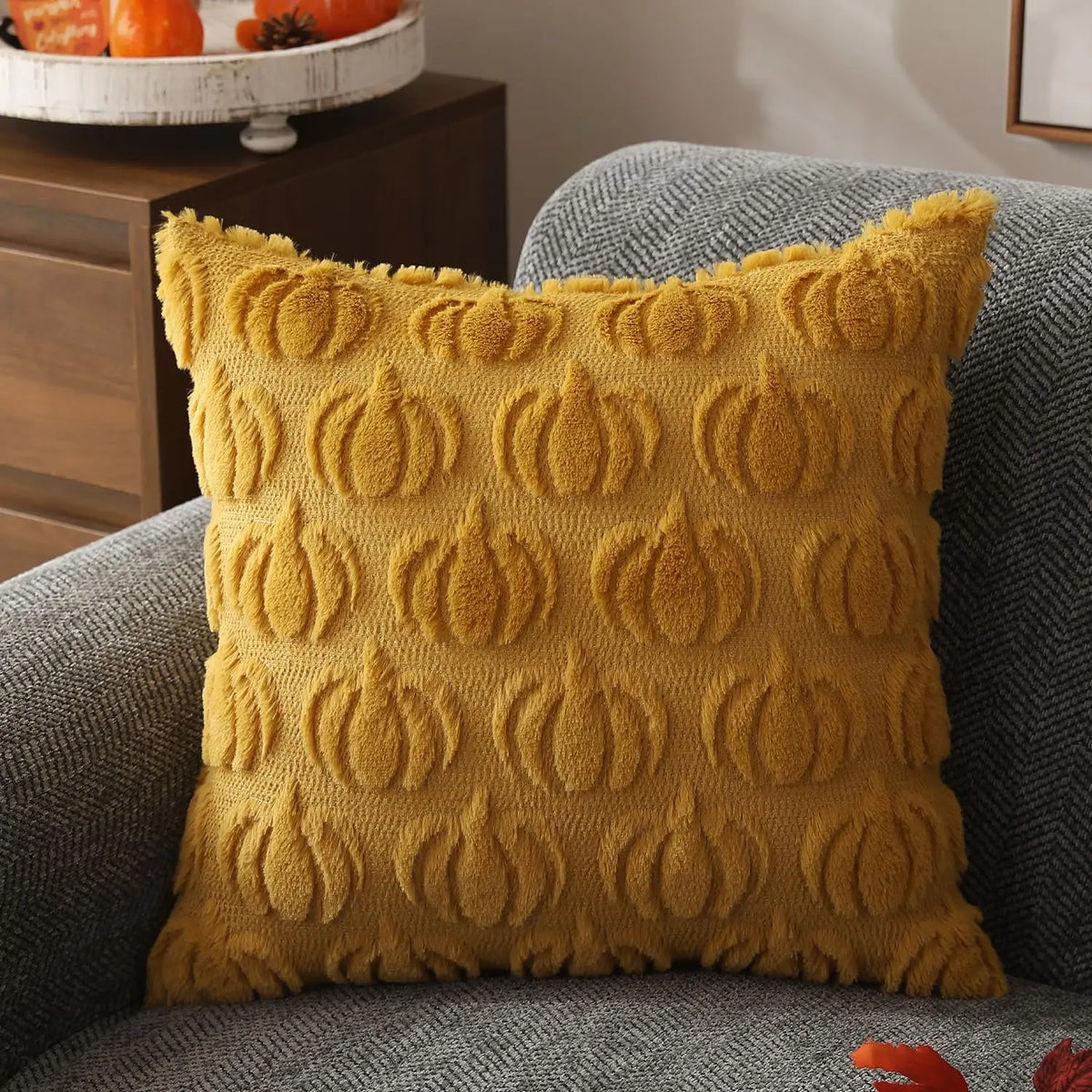 Soft Faux Fur Autumn Throw Pillow Cover - Yeezlab