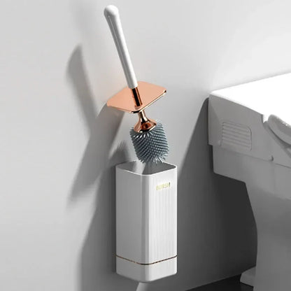 Easy Install Toilet Brush Set with Soft Bristles