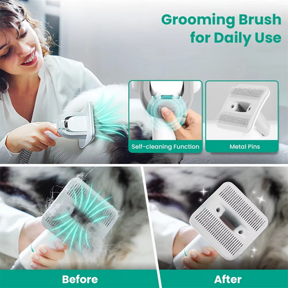Pet Grooming Kit with Vacuum & Shedding Tools