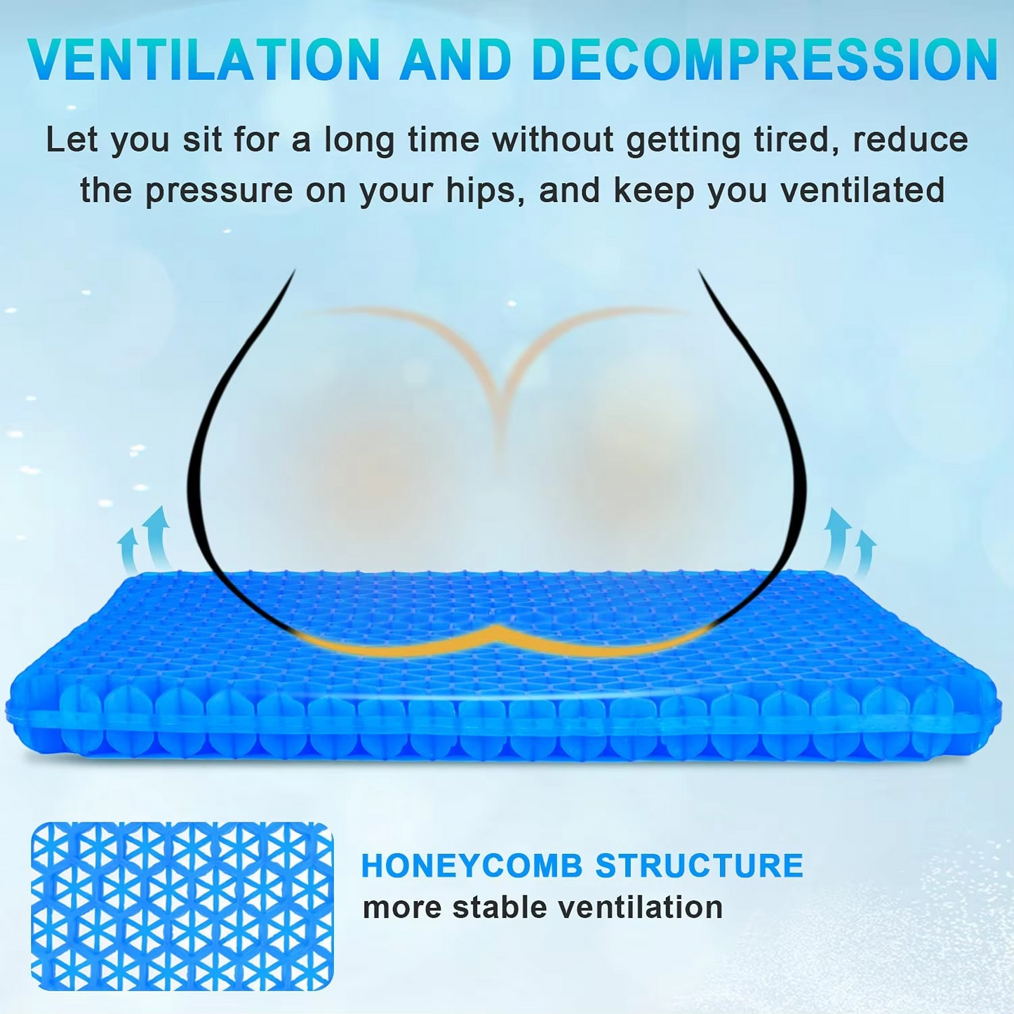 Premium Gel Cushion for Back Support and Relief