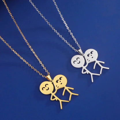 Fun Edgy Middle Finger Stick Figure Necklace