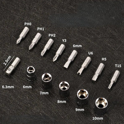 Adjustable Multi Bit Ratchet Screwdriver Kit