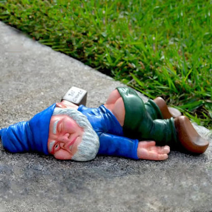 Funny Drunk Garden Gnome Outdoor Decor Statue