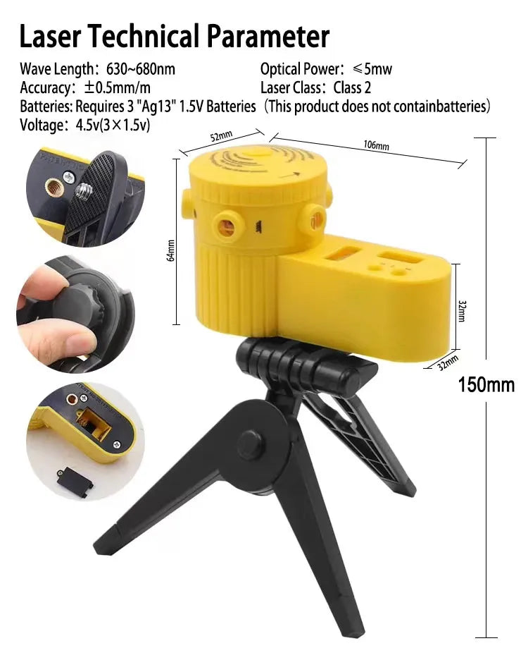 Accurate Laser Level Tool Measuring Ruler Set