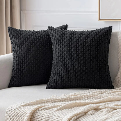 Plush Striped Velvet Accent Pillow in Chic Bohemian Style