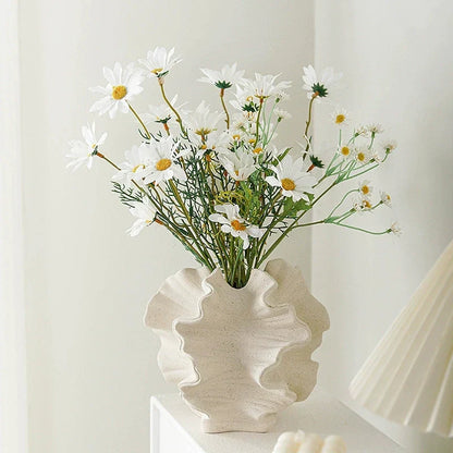 Simple Beige Ceramic Vase Nordic Style Decor
