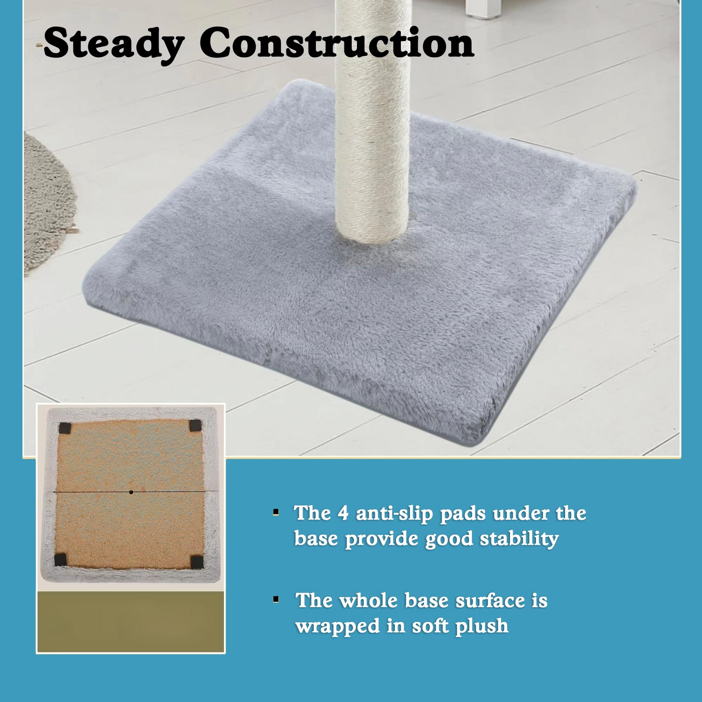 Pet Cat Tower Scratcher with Hanging Toy Ball