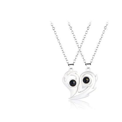 Romantic Heart Magnetic Lovers Necklace Set