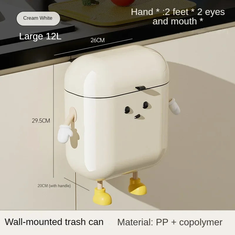 Funny Expressions Wall Mount Trash Can