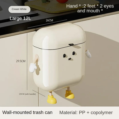 Funny Expressions Wall Mount Trash Can