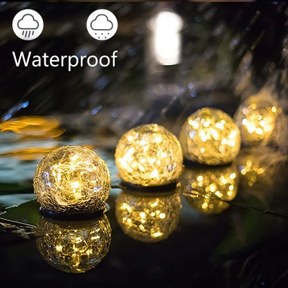 Solar Powered Glass Globe Outdoor Lamp