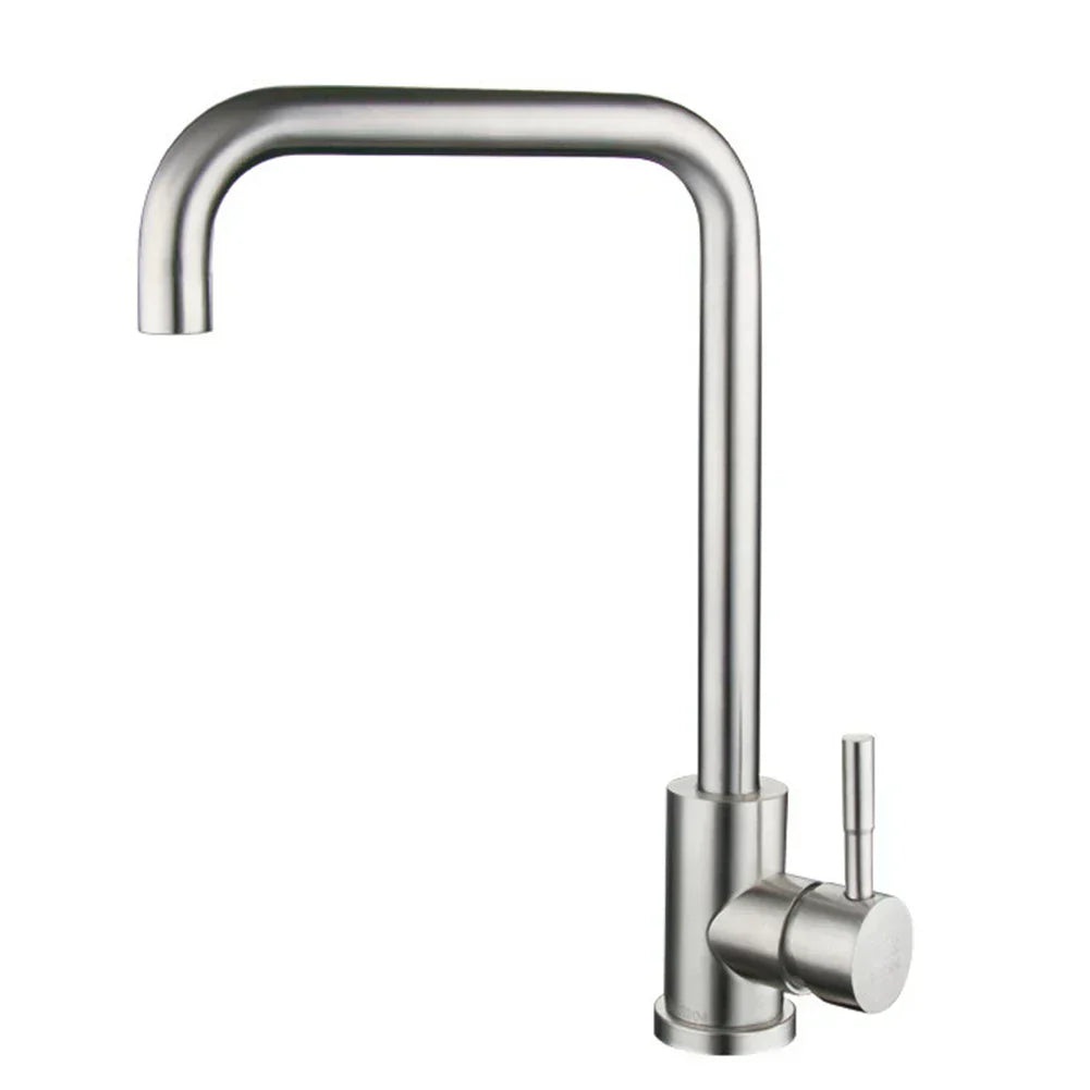 Contemporary Brushed Steel Kitchen Sink Faucet - Yeezlab