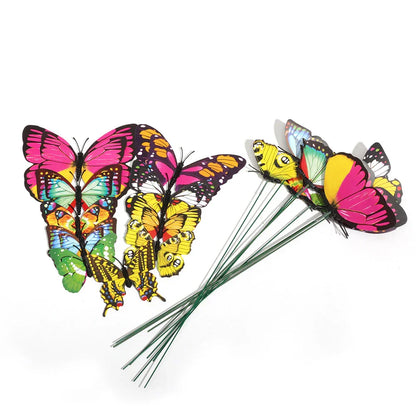 Vibrant Outdoor Butterfly Garden Decor Set of 10