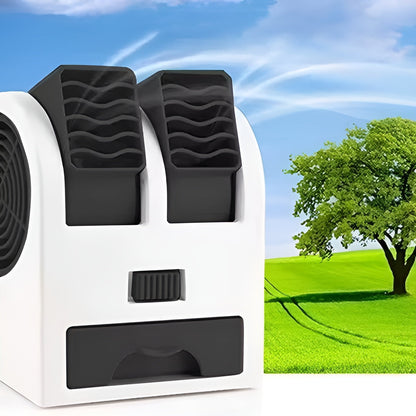 Compact Dual USB Cooling Desk Fan Humidifier