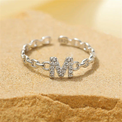 Delicate Diamond Initial Letter Ring