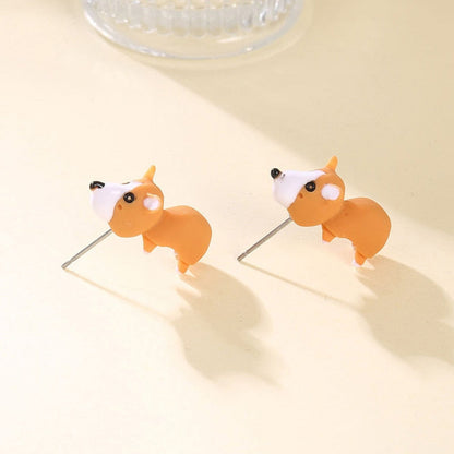 Fun Animal Face Cartoon Stud Earrings