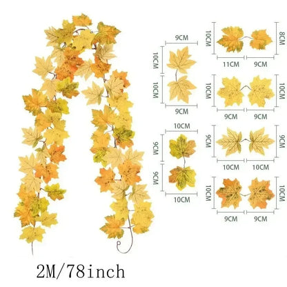 Fall Artificial Maple Leaf Home Decor Garland