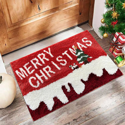 Holiday Cheer Christmas Doormat Santa Gingerbread Design - Yeezlab