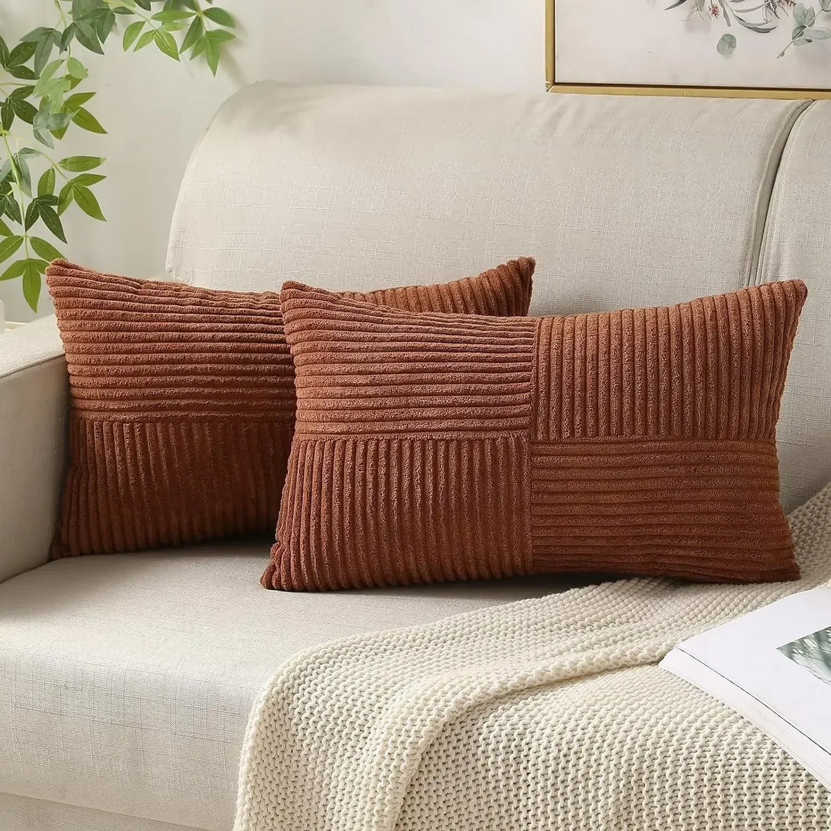 Soft Striped Velvet Cushion Covers