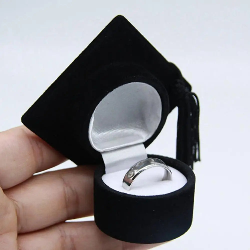 Graduation Cap Shaped Velvet Jewelry Box - Yeezlab