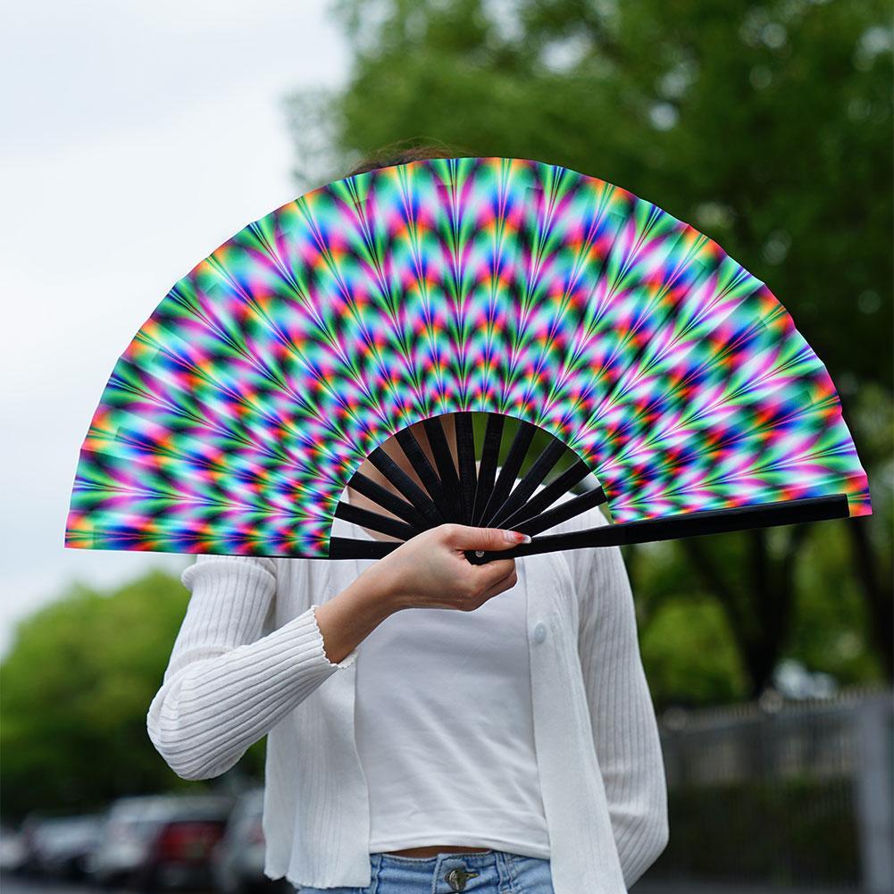 Foldable Asian Style Reflective Hand Fan