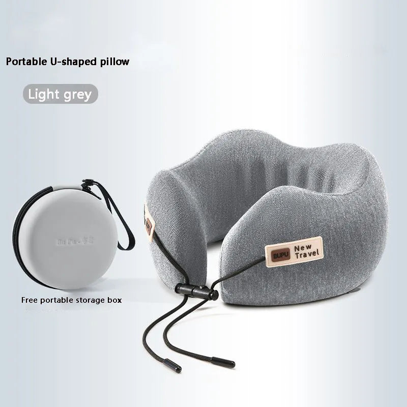Contour Memory Foam Neck Travel Pillow with Storage - Yeezlab