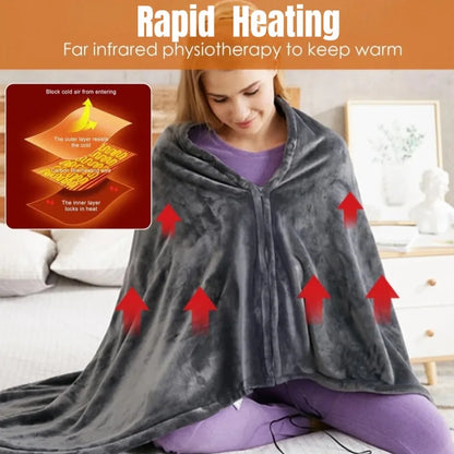 Soft Wearable Electric Heated Blanket with 3 Heat Settings
