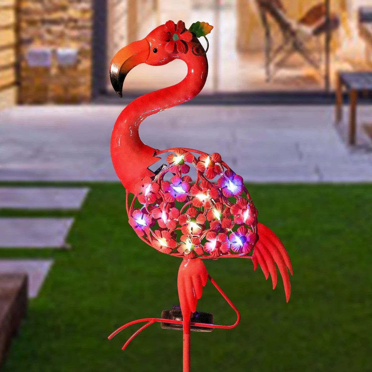 Colorful Pink Yard Lamp - Weatherproof Garden Light