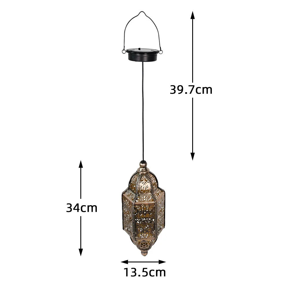Outdoor Hanging Solar Lantern Moroccan Style Garden Light