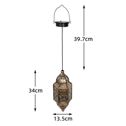 Outdoor Hanging Solar Lantern Moroccan Style Garden Light