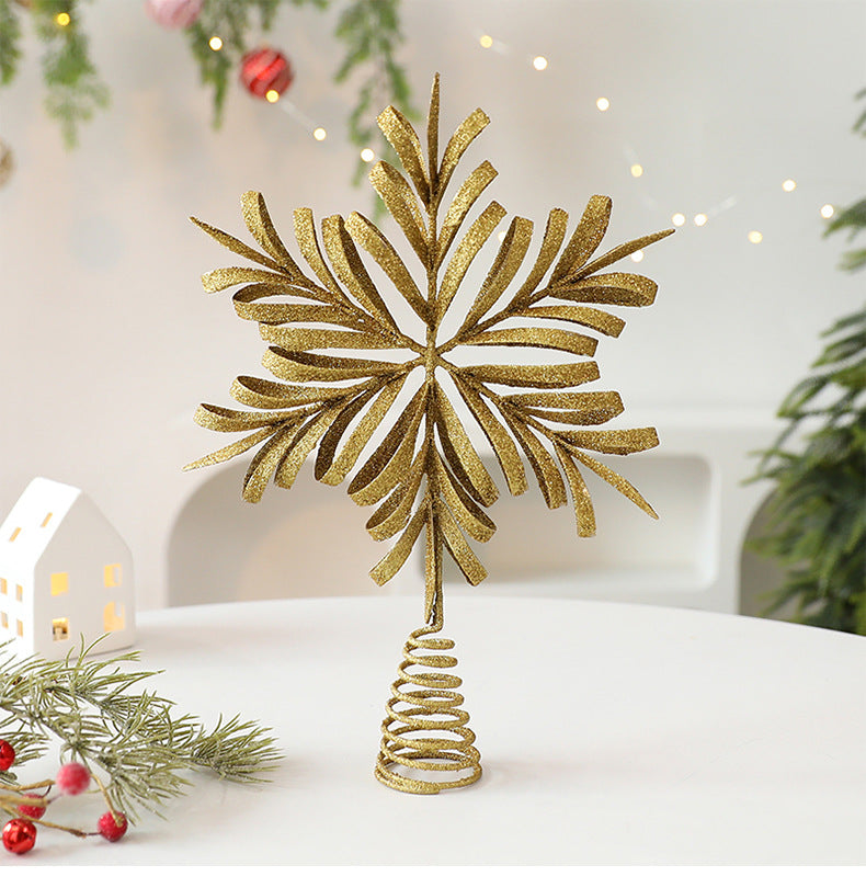 Metallic Snowflake Christmas Tree Star Decoration - Yeezlab