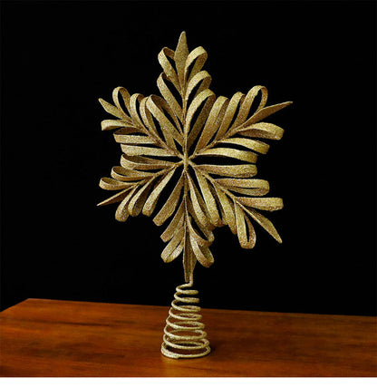 Metallic Snowflake Christmas Tree Star Decoration