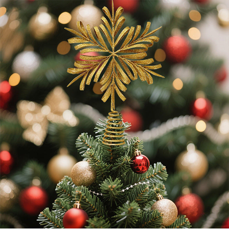 Metallic Snowflake Christmas Tree Star Decoration