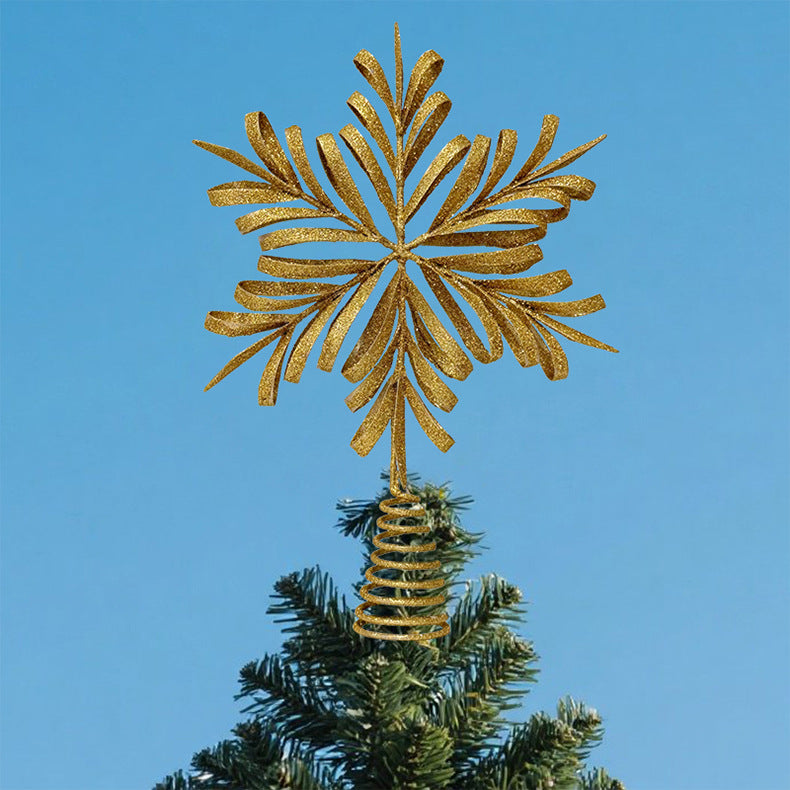 Metallic Snowflake Christmas Tree Star Decoration