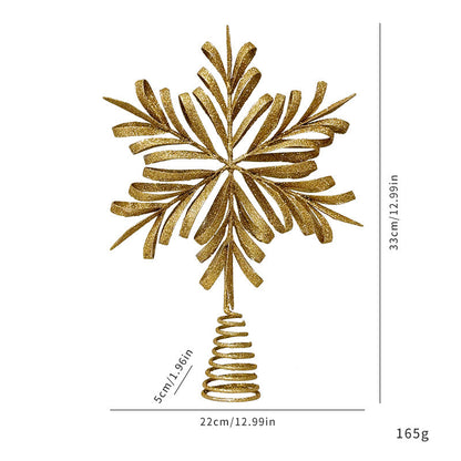 Metallic Snowflake Christmas Tree Star Decoration
