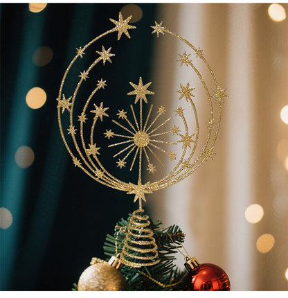 Metallic Snowflake Christmas Tree Star Decoration