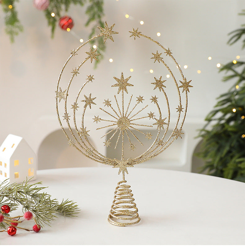 Metallic Snowflake Christmas Tree Star Decoration