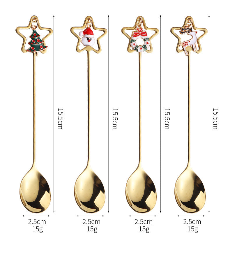 Silver Plated Holiday Coffee Stirrer Spoon Set - Yeezlab