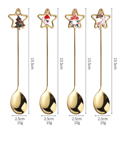 Silver Plated Holiday Coffee Stirrer Spoon Set - Yeezlab