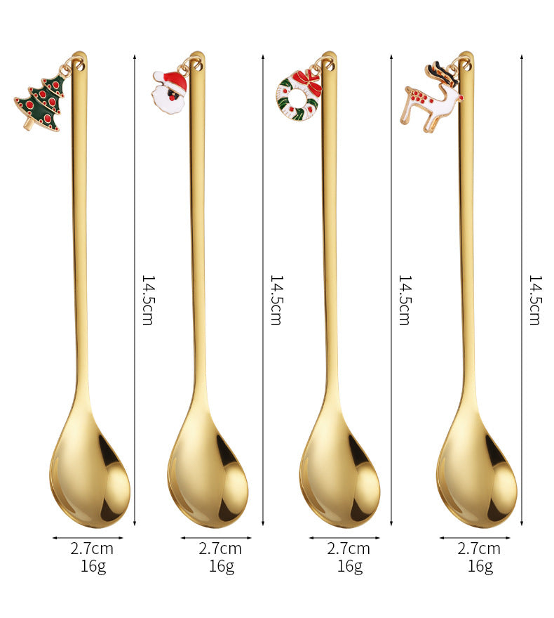 Silver Plated Holiday Coffee Stirrer Spoon Set