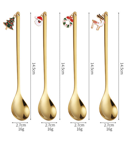 Silver Plated Holiday Coffee Stirrer Spoon Set